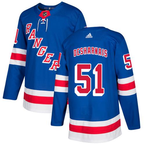 Adidas Men New York Rangers #51 David Desharnais Royal Blue Home Authentic Stitched NHL Jersey